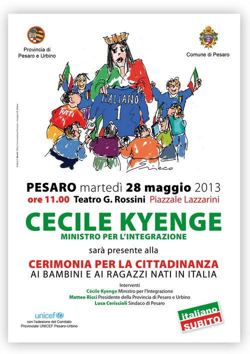 Ministra Cécile Kyenge, Presidente Matteo Ricci e Sindaco Luca Ceriscioli